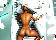 Mind-blowing extraterrestrial sex in the futuristic lab. Futanari alien indulges in pleasuring a youthful beauty.