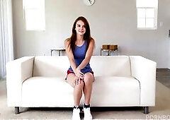 Shy eighteen Year Old Amateur Ellie Eilish Drilled By Casting Agent