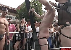 Cass Bolton is filled to brim as his sucks off party goers while two dicks fill his asshole