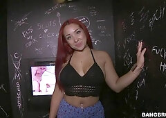 Redhead hottie Staci Doll gives a gorgeous interracial sex