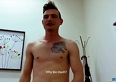 Dark-haired jock tries out cock for the first time at job interview - DIRTY SCOUT 191