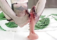 See me take control in this solo session, delivering a mind-blowing footjob to a thick sex tool that leaves no thing to the imagination