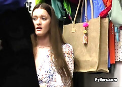 Shy darkhaired babe humped for stealing new dress