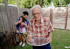 Violet Gems pleasures handsome black stud outdoors