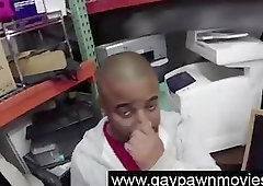 Black guy giving gay blowjob for cash on camera