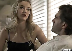 Blonde teams up to share the spoils and seduce a businessman