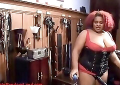 Dommes Six handed CrueltyTo Naked male slave