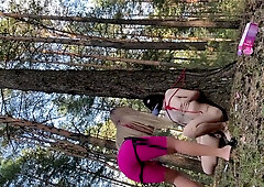 Verified Amateurs In Domina Evgenia - A Slave Tied To A Tree Sucking My Strapon And Eating My Ashes