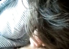 Spoiled dark haired svelte GF of my friend is good at blowing his dick