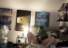 Fat trans pup touching himself x