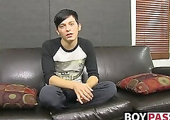 Solo twink stroking and pulling his cock for the camera