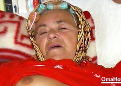 One Hairy Grandma And Two Guys Ready To Fuck Her - Old and young hardcore compilation with ugly old matures