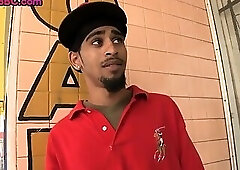 Black bottom picked up stud cums after IR amateur anal sex