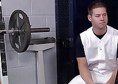 Baseball studs analfucking in lockerroom