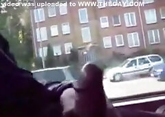 Jerking on a Public Bus - Getting Caught Makes Him Cum