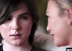 Hot tbabes Ella Hollywood and Adira Allure trade bj