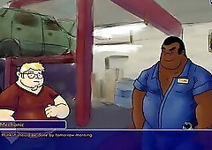 Full service of the naughty mechanic in the car repair.