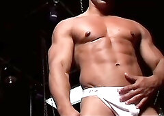 Handsome Bodybuilder in Shower & JO