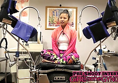 Young Asian woman filmed her medical exam with Doctor Tampa in latex