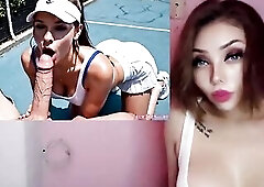 Compilation of cumshots on the faces of sexy chicks - Masturbating with AI