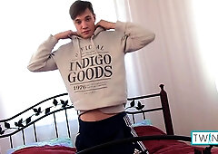 Dark-haired Lad Phoenix Z Strokes His Large Beefstick Over His Couch!