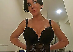 Do you think I have fake boobs?! I easily persuade a naive stepmom to creampie