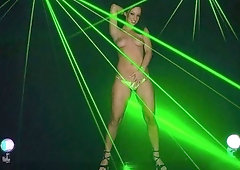 Jada Stevens solo posing with great laser show