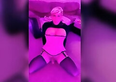 Super intensive lighting and all clothed up and can't assist but to attack my dark hole with not one, but 2 dildos. And let me say it was fantast