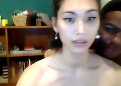 Oakland asian slut Sarah Seagreen gets it on with a black guy