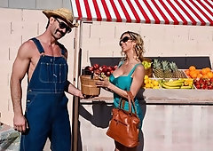 Awesome rich model with big boobs Alexis Fawx screwed in the cowgirl pose