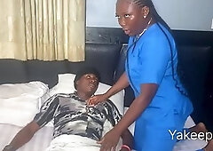 Black Nurse got so lewd when that babe sees her patient erecting