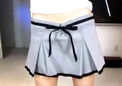 Small tit brunette gives a nice hard blowjob and fuck