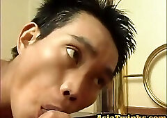 Slim Asian sucks partner before banging in amateur couple