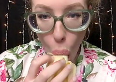 Sensual ASMR banana licking session