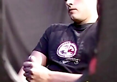 Tapher bends Alex over & fucks him with his fat prick