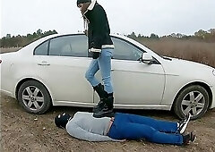 Foot Goddess  - Stop that car slut.