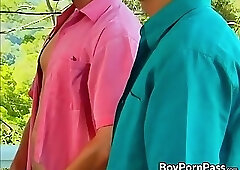 Two horny hot men Bryan and Marcus stroking their big cocks