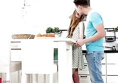 Adel Bye - Slender teen takes a BIGGEST spunk fountain