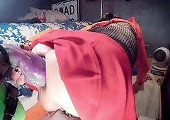 Insane Velma Dinkly, portrayed by Tiffany Ciskiss, passionately pounds a sissy booty with a massive 4XL goblin dildo!