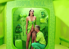 Angelica Heart gets her shaved pussy licked and drilled by cocky boyfriend