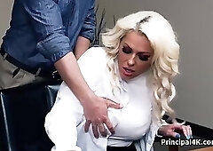 Principal fucking the slutty chemistry teacher so she can do her own thing