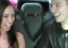 There is some kinky stuff going on at the backseat of this car