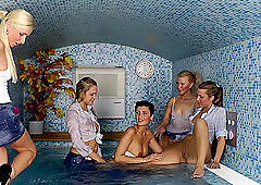 There is nothing better for Barra Brass than a group sex by the pool