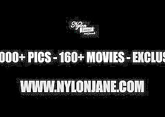 Mother I'd Like To Fuck Nylon Jane teases in hot couple of nylon nylons suspenders and heels