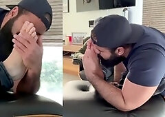 Gay foot worship, feet worship, muscle bear