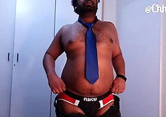 Daddys Home From Work And Playing With His Toys