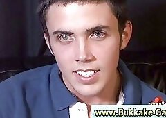 Gay bukkake twink anal and blowjob facials