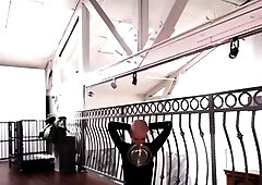 Latex slut solo anal masturbation