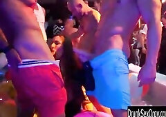 Lusty party harlots dancing erotically and screwing biggest dicks in a raunchy fuckfest in club