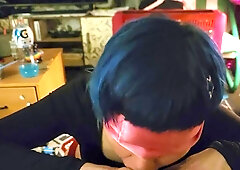 Blue haired girl